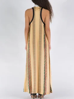 WALES BONNER Abiti<VESTITO TAMBOUR Beige, Nero, Rosso, Verde