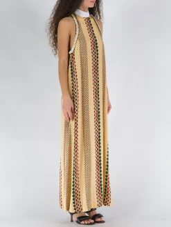 WALES BONNER Abiti<VESTITO TAMBOUR Beige, Nero, Rosso, Verde