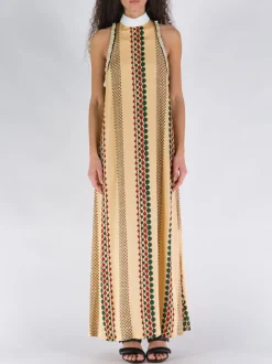 WALES BONNER Abiti<VESTITO TAMBOUR Beige, Nero, Rosso, Verde